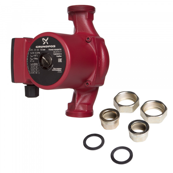 Насос циркуляционный Grundfos UPS 25-60 с гайками Галерея - Изображение 63267