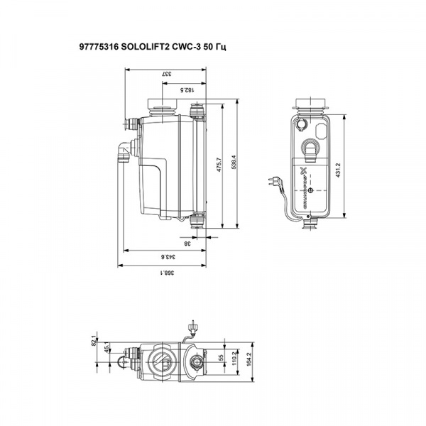 Установка канализационная Grundfos SOLOLIFT 2 CWC-3 Галерея - Изображение 68481
